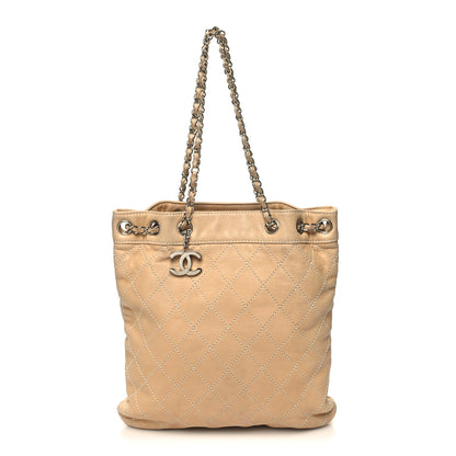 Chanel Lambskin Quilted Shopping Tote Beige 1 of 12