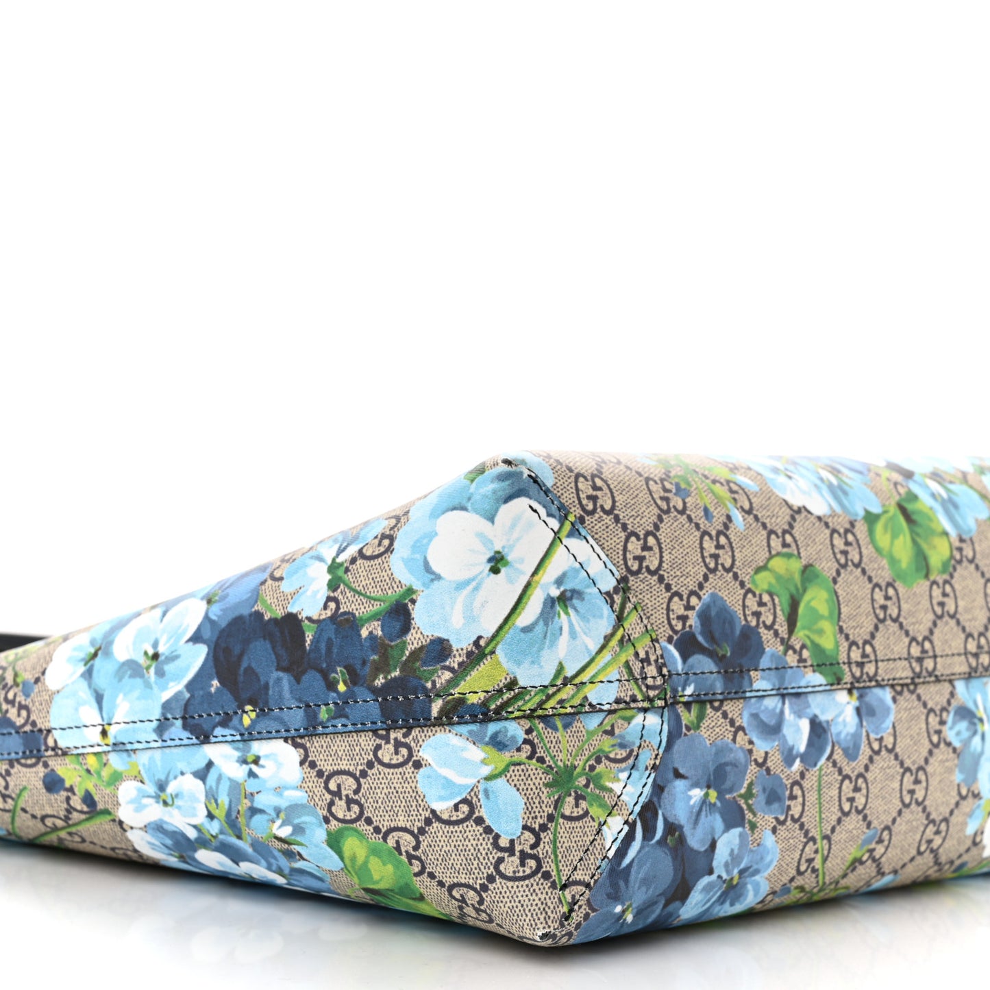 GG Supreme Monogram Blooms Medium Reversible Tote Beige Blue Navy