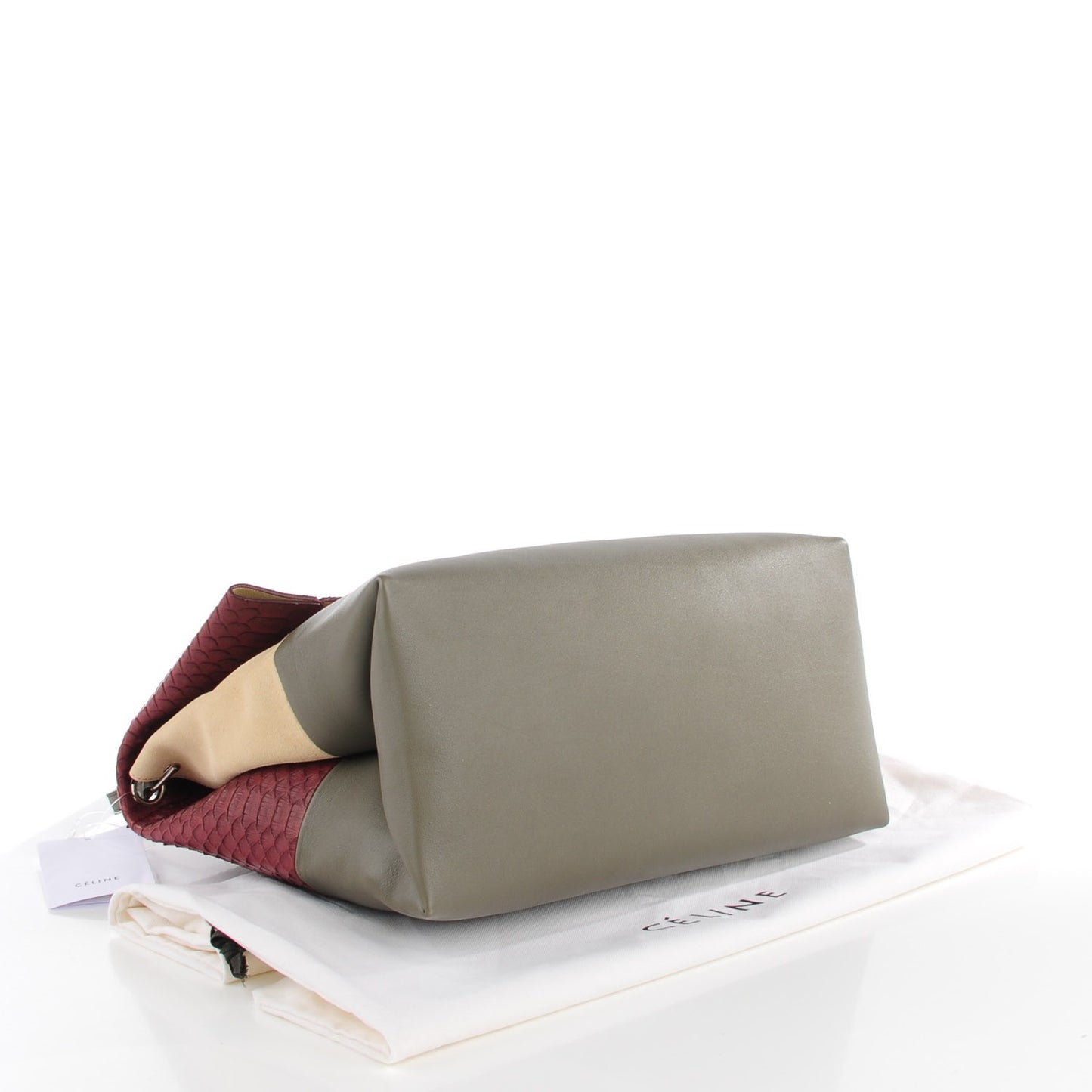 Python Calfskin All Soft Shoulder Bag Burgundy