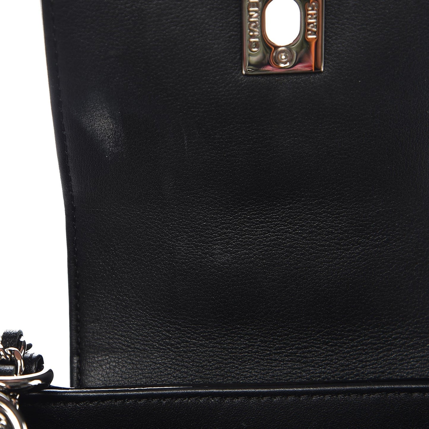 Patent Quilted Coco Shine Small Accordion Flap Black