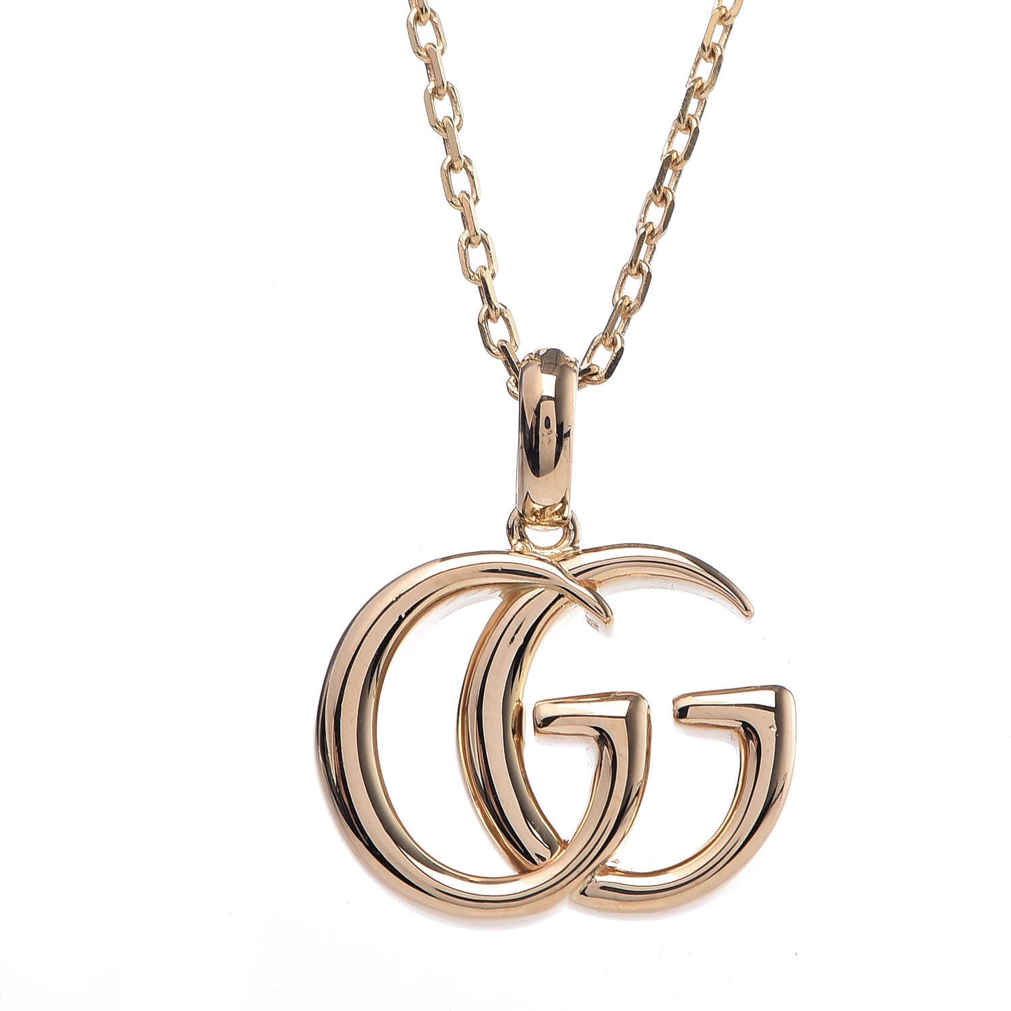 18K Yellow Gold Running G Pendant Necklace
