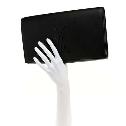 Saint Laurent Goatskin Monogram Large Belle De Jour Clutch Black 2 of 7