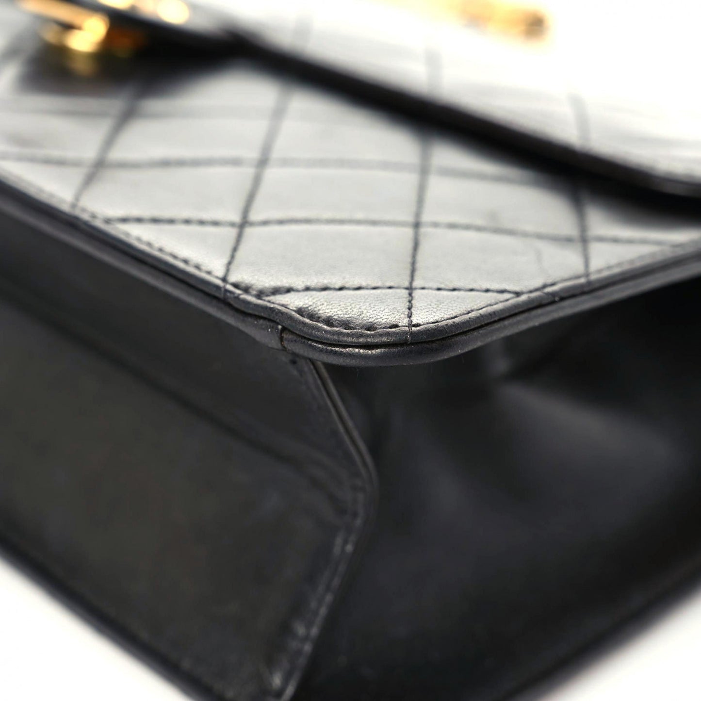 Lambskin Quilted Medium Single Flap Black