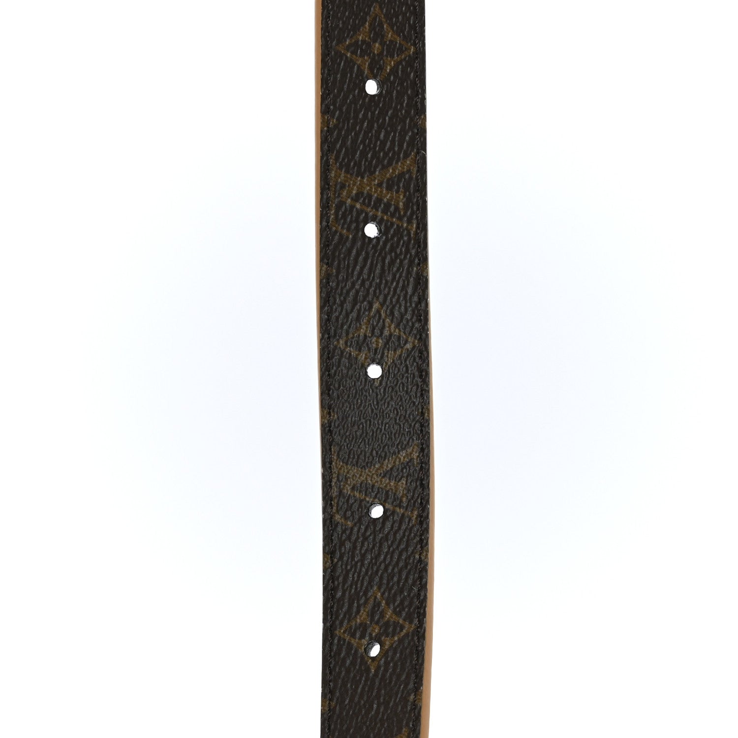 Louis Vuitton Calfskin Monogram 20mm LV Iconic Reversible Belt 85 34 Arizona Beige 5 of 5