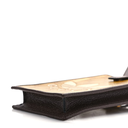 Gucci X ADIDAS Crystal Vintage Monogram Textured Dollar Calfskin Trefoil Logo Phone Crossbody Bag Mid Natural Nut Off White New Acero 8 of 8