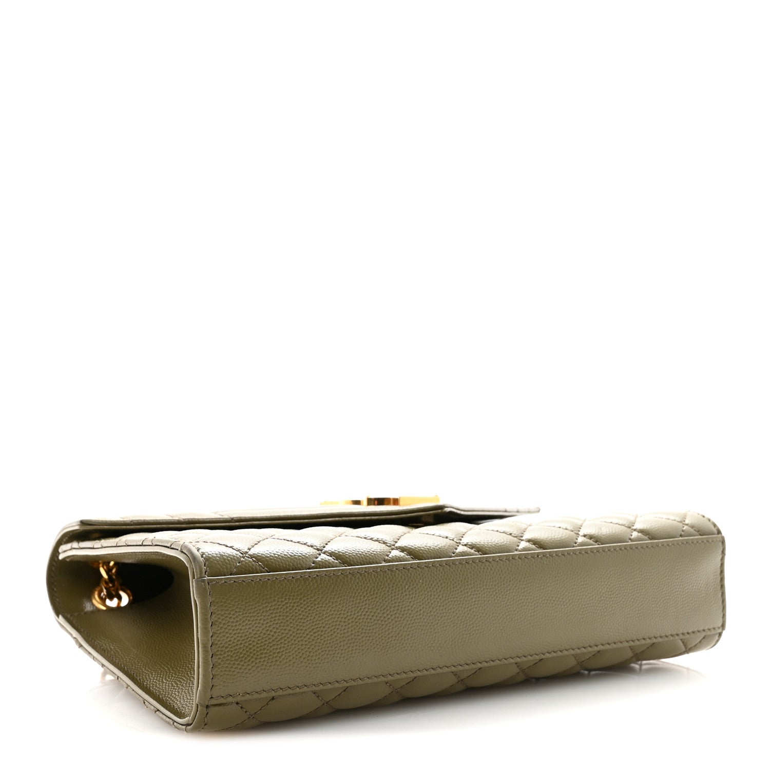 Saint Laurent Grain De Poudre Textured Mixed Matelasse Triquilt Medium Monogram Satchel Light Sage 4 of 9