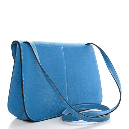 Hermes Taurillon Clemence Halzan 31 GM Bleu Frida 3 of 8