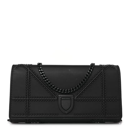 Christian Dior Matte Calfskin Studded Diorama Croisiere Chain Wallet Indigo 1 of 10