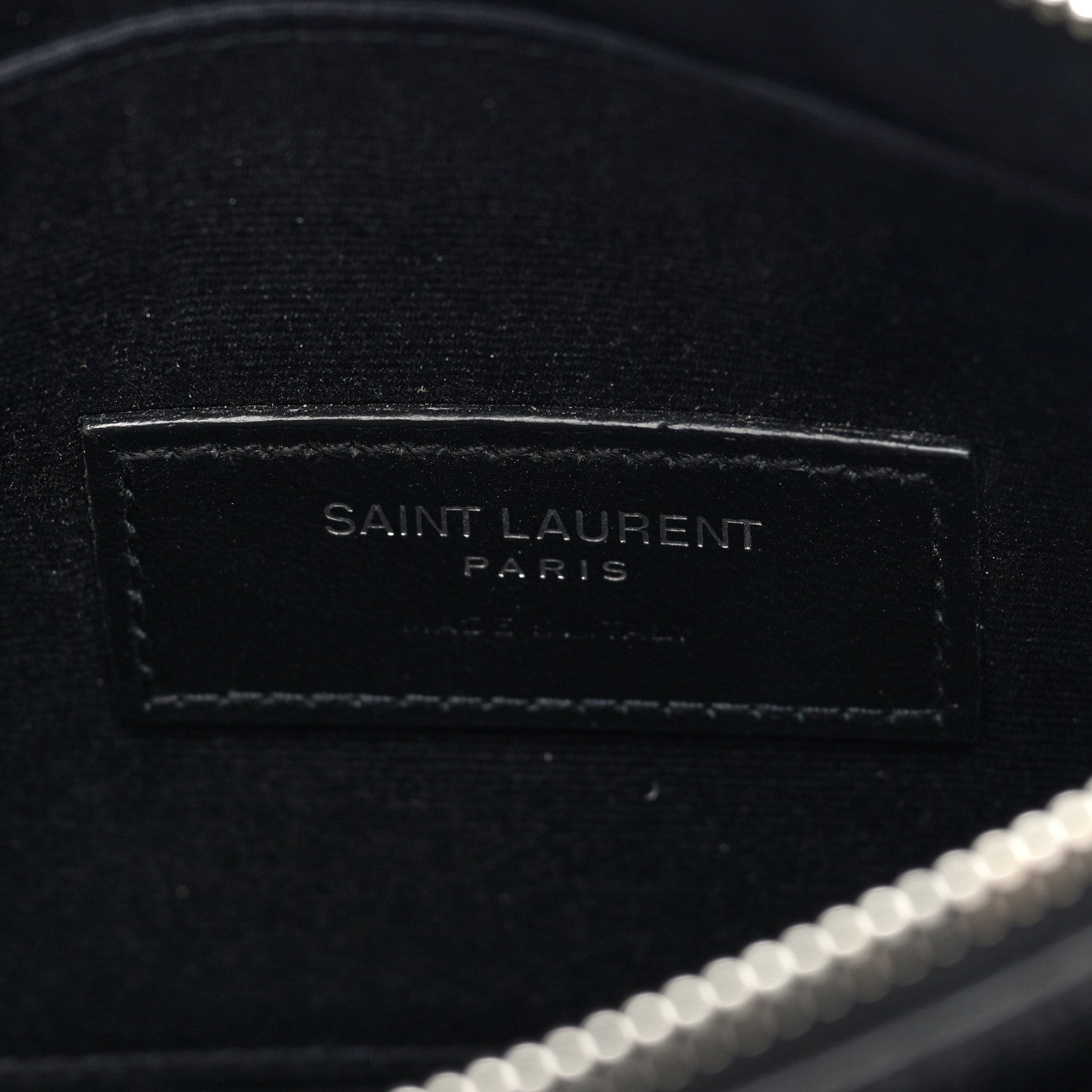 Saint Laurent Grain De Poudre Chevron Monogram Bill Pouch Black 6 of 8