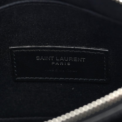 Saint Laurent Grain De Poudre Chevron Monogram Bill Pouch Black 6 of 8