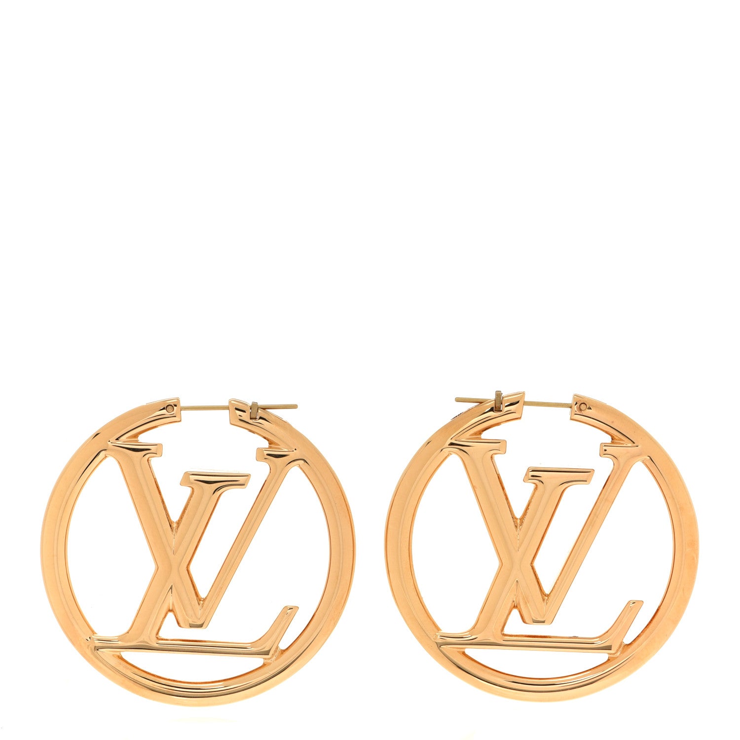 Louis Vuitton Metal Louise Hoop Earrings Gold 1 of 5