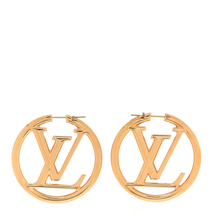 Louis Vuitton Metal Louise Hoop Earrings Gold 1 of 5