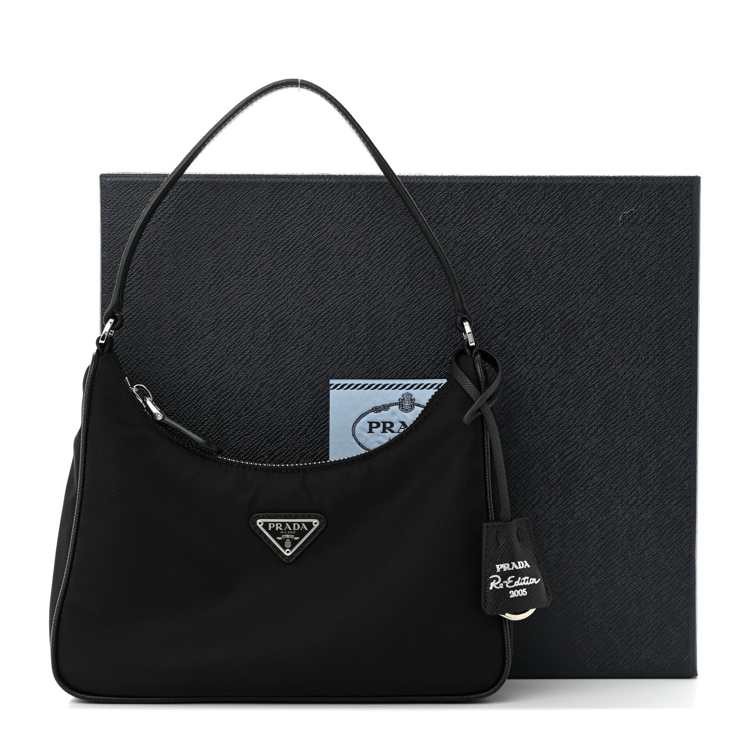Prada Tessuto Nylon Saffiano Mini Re-Edition 2005 Bag Black 13 of 13
