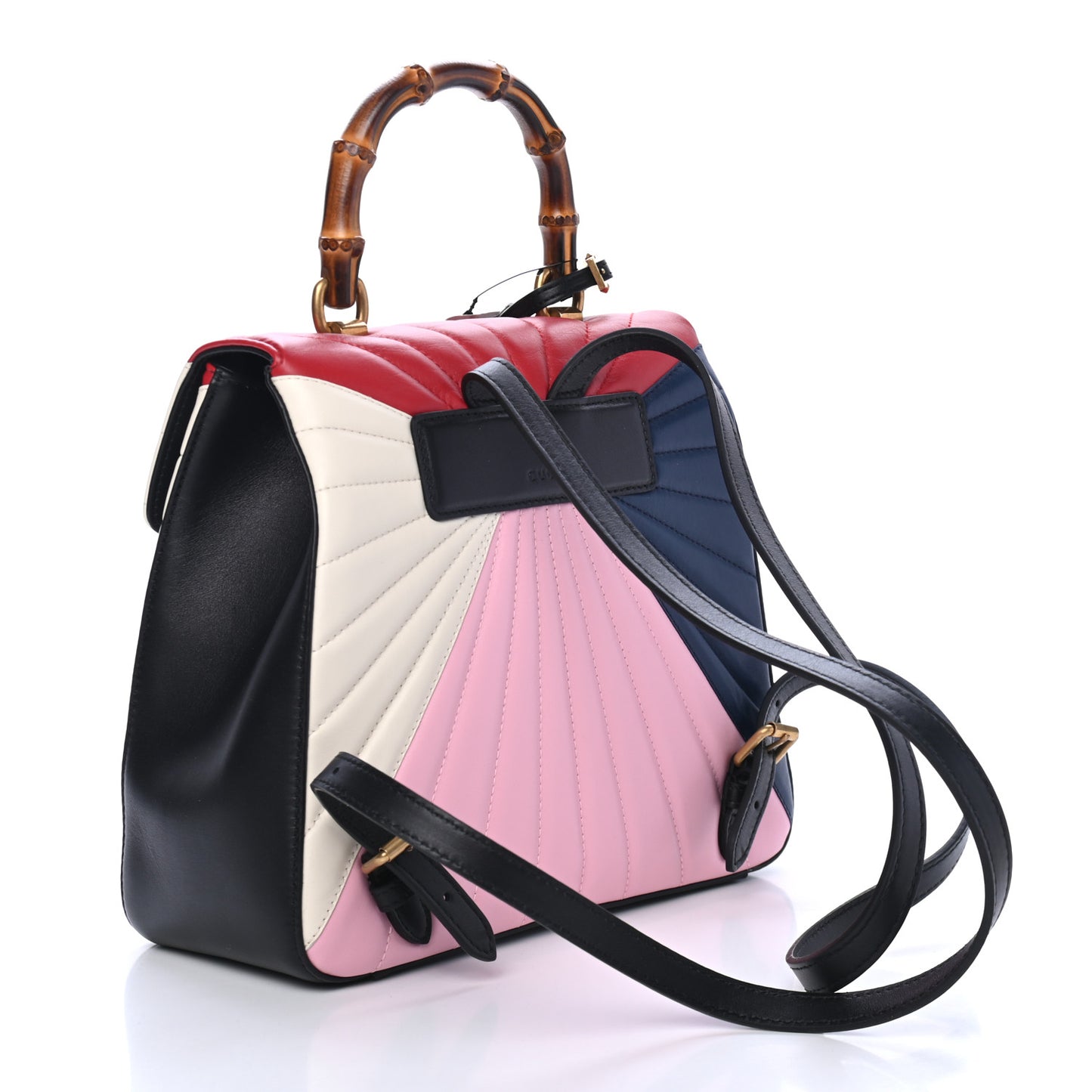 Calfskin Bamboo Trapuntata Queen Margaret Backpack Blue Agata Hibiscus Red Mystic White Sugar Pink