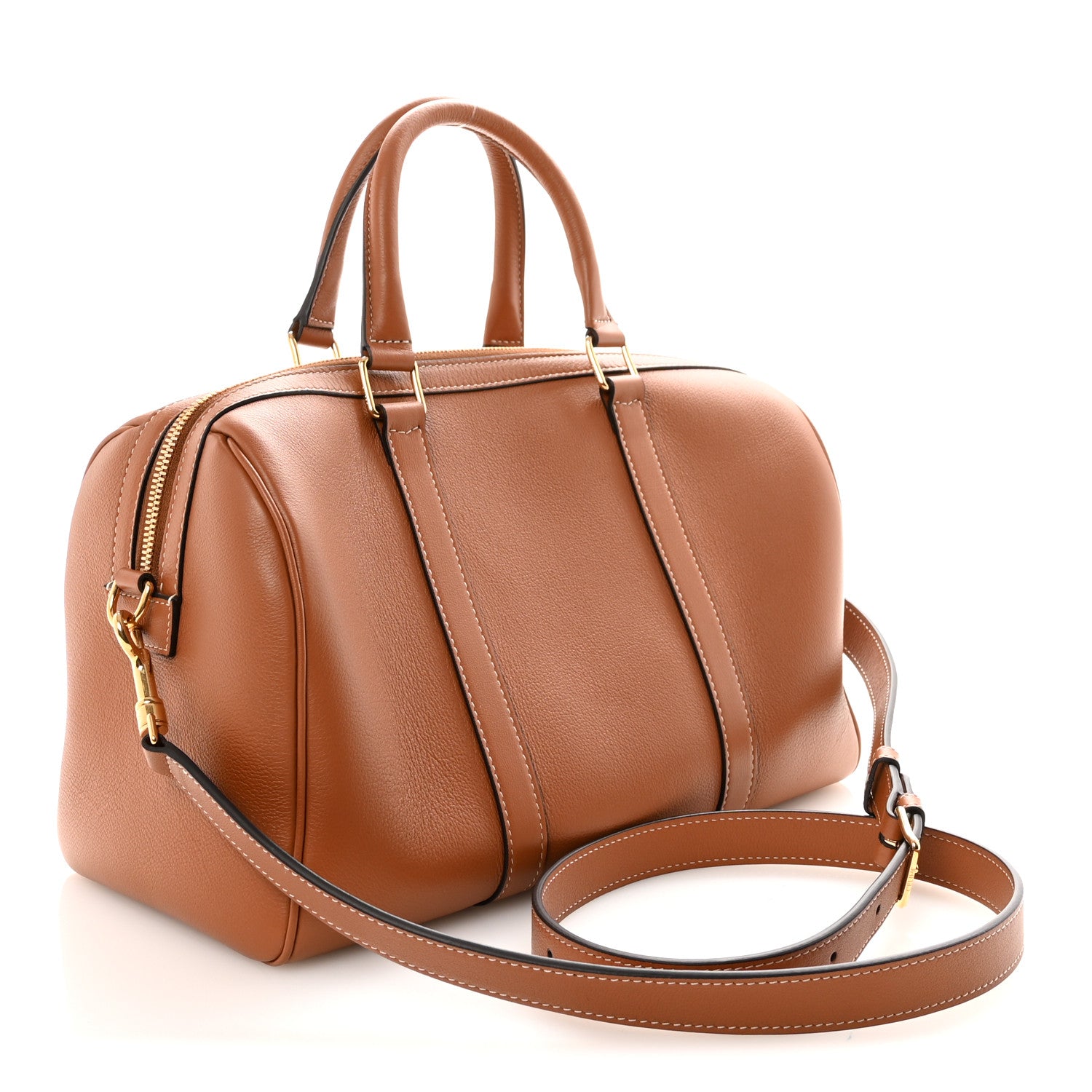 Celine Supple Calfskin Large Boston Bag Tan 3 of 10