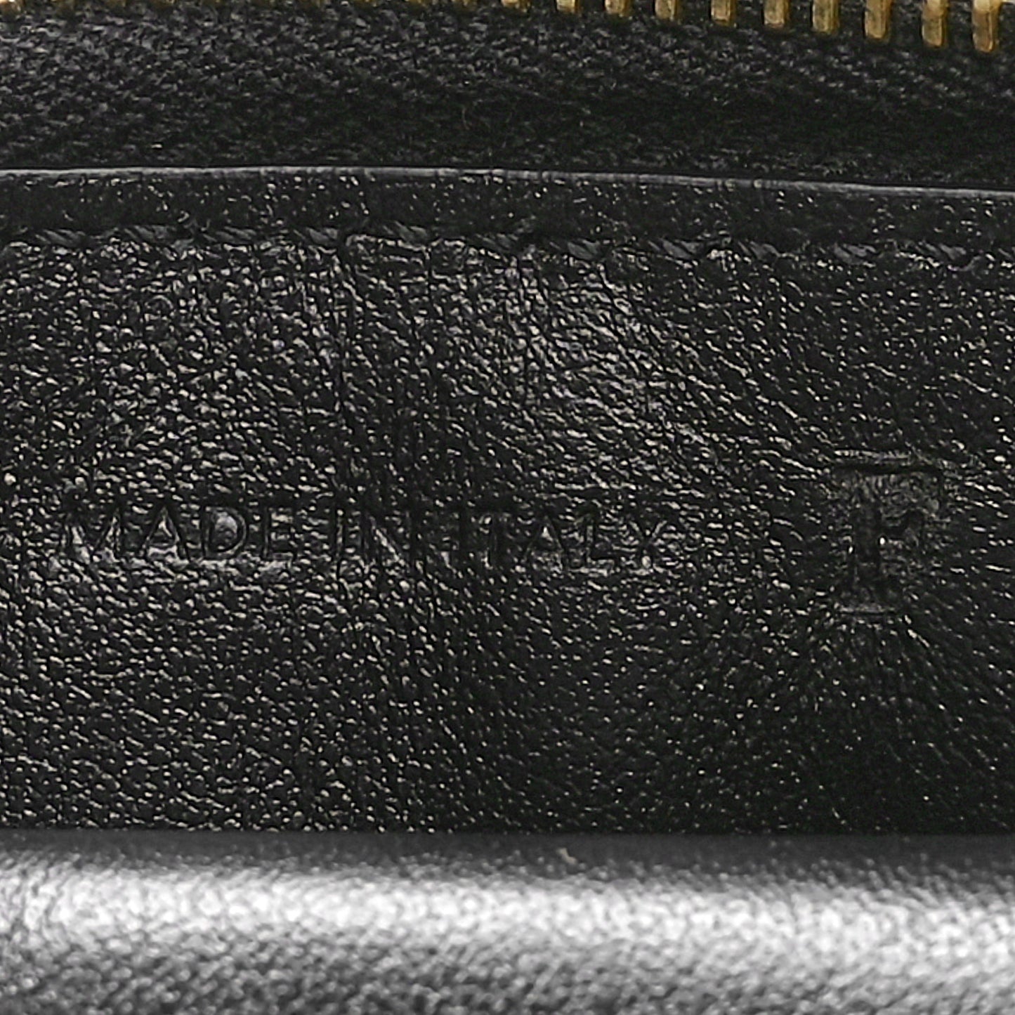 Calfskin Quilted C Charm Pouch Black