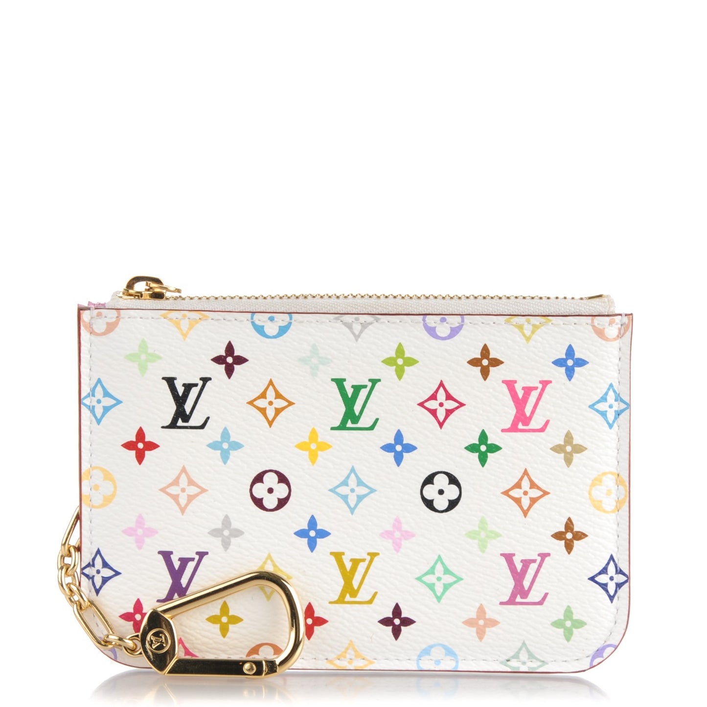 Monogram Multicolor Key Pouch White Litchi