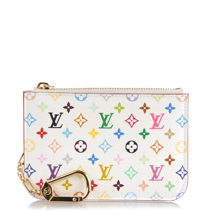 Louis Vuitton Monogram Multicolor Key Pouch White Litchi 1 of 7