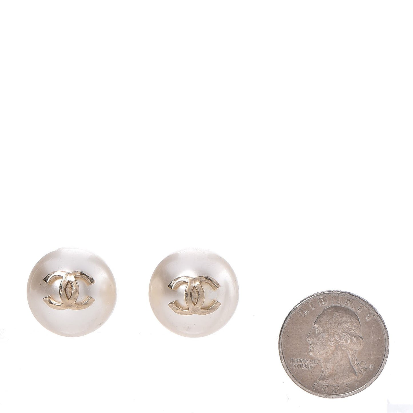 Pearl CC Large Earrings Gold