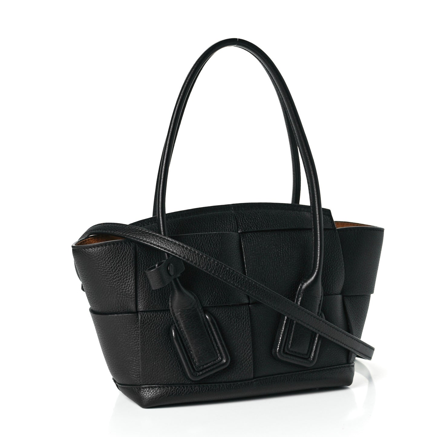 Grained Calfskin Mini Maxi Intrecciato Arco 33 Black