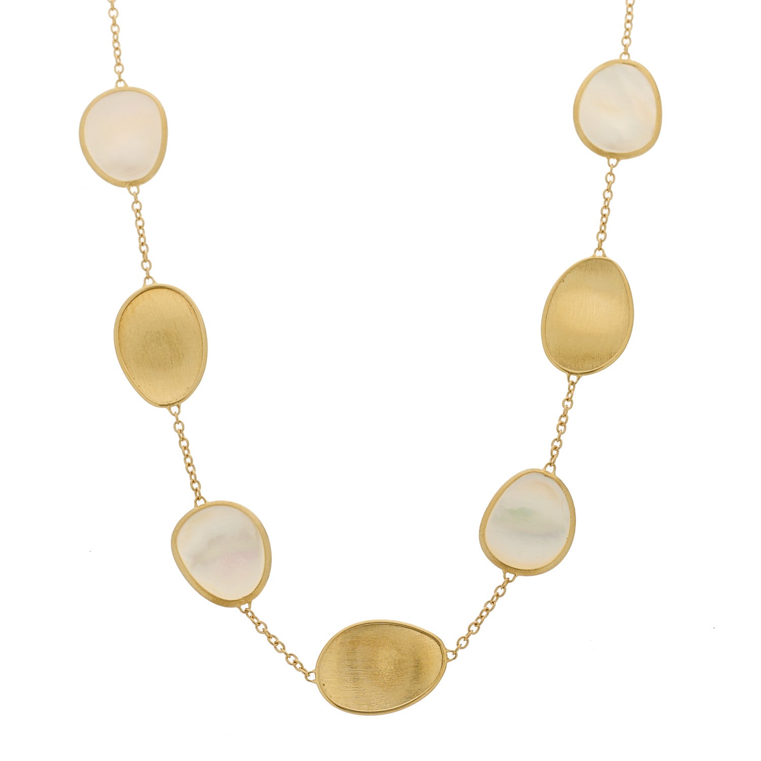Marco Bicego 18K Yellow Gold Mother of Pearl Lunaria Short Necklace 1 of 5