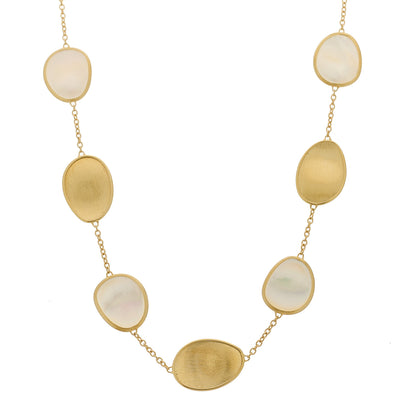 Marco Bicego 18K Yellow Gold Mother of Pearl Lunaria Short Necklace 1 of 5