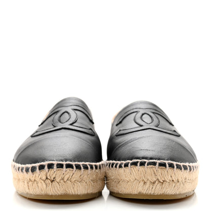 Chanel Lambskin CC Espadrilles 37 Black 2 of 14