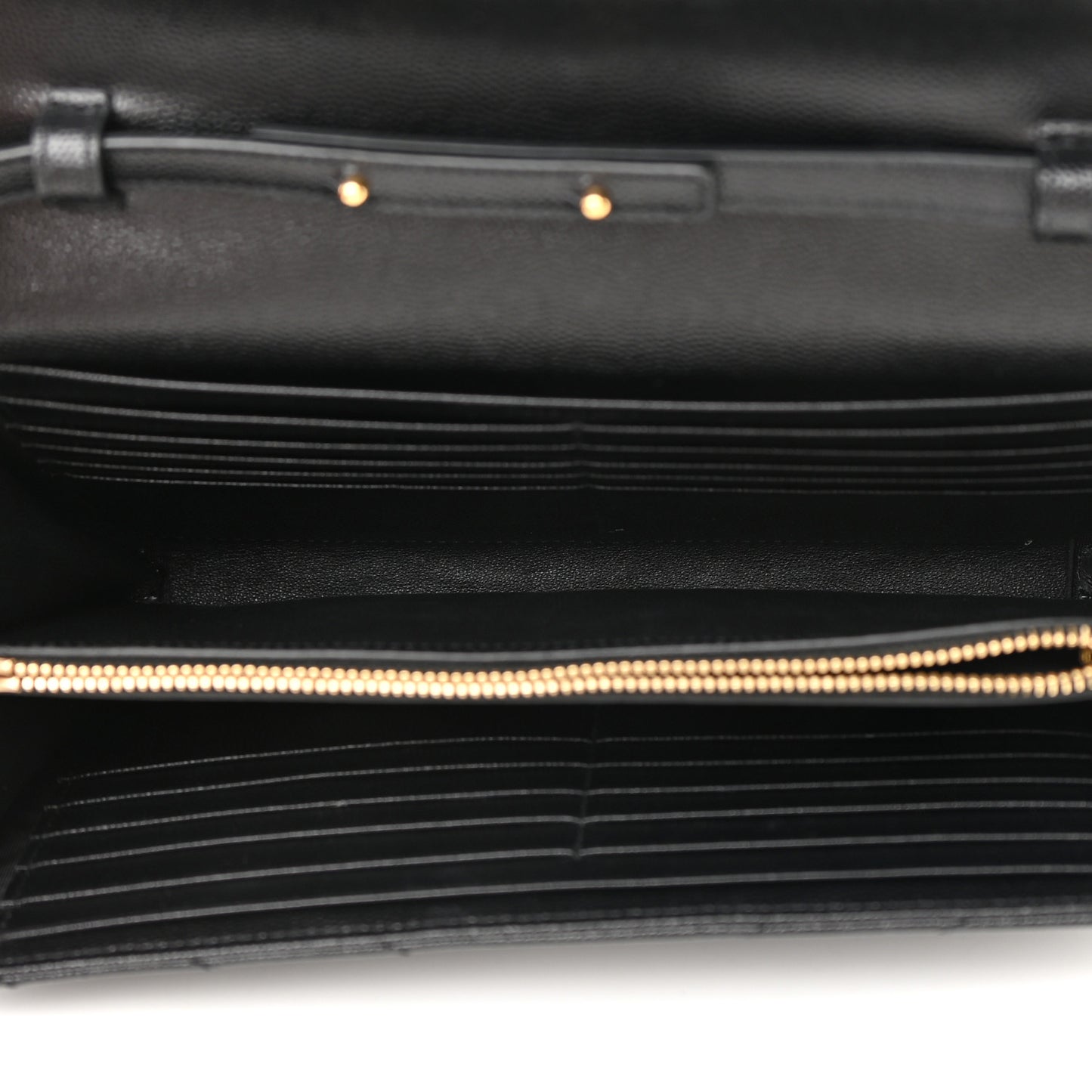 Grain De Poudre Matelasse Chevron Monogram Chain Wallet Black