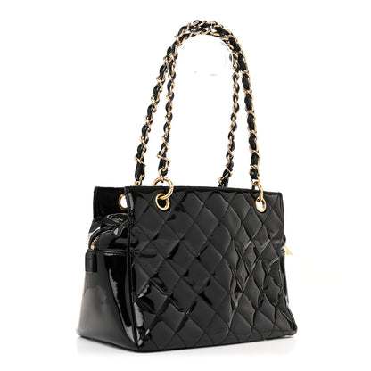 Chanel Patent Quilted Petit Timeless Tote PTT Black 3 of 12