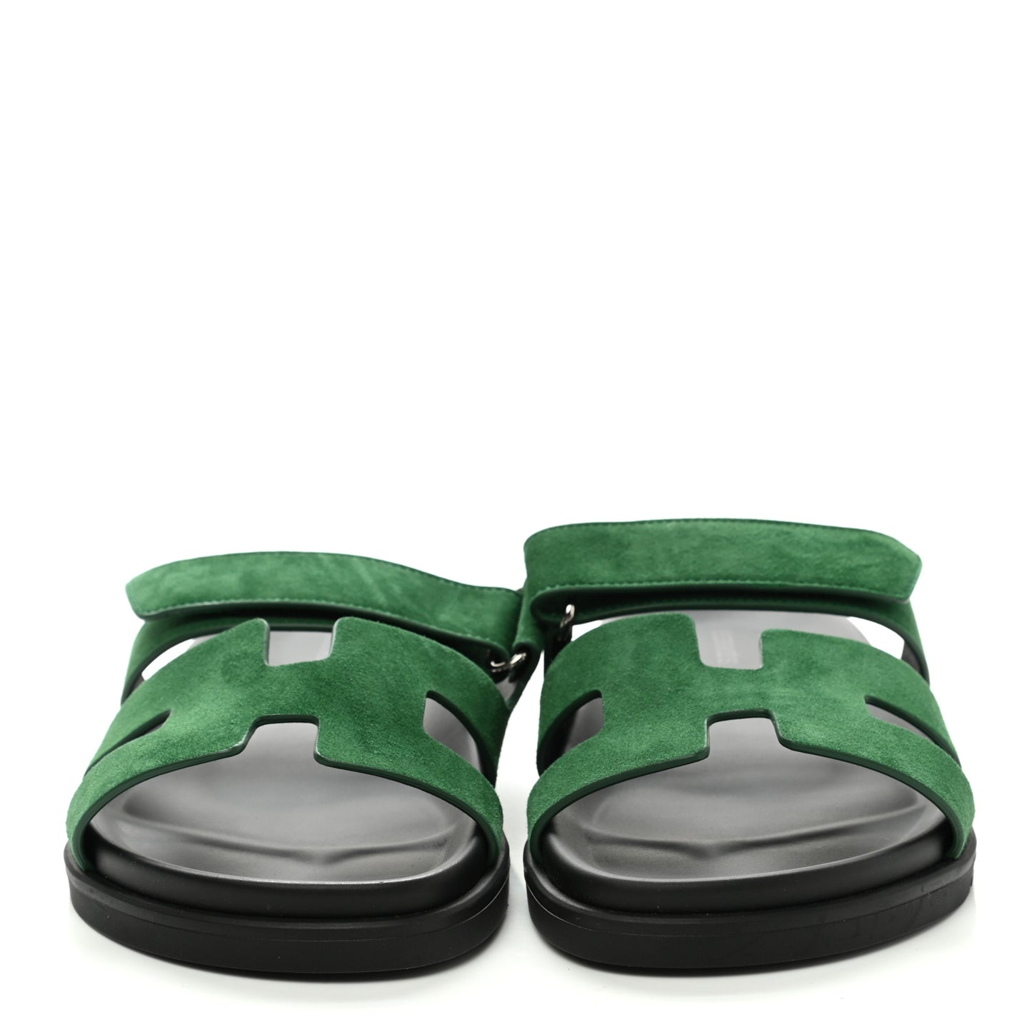 Suede Goatskin Womens Chypre Sandals 38.5 Vert Electrique