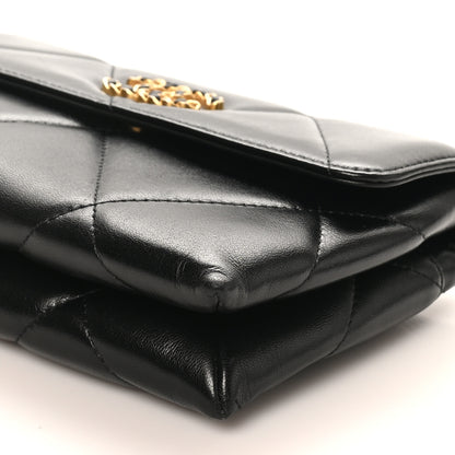 Chanel Lambskin Quilted Chanel 19 Flap Clutch Black 18 of 21