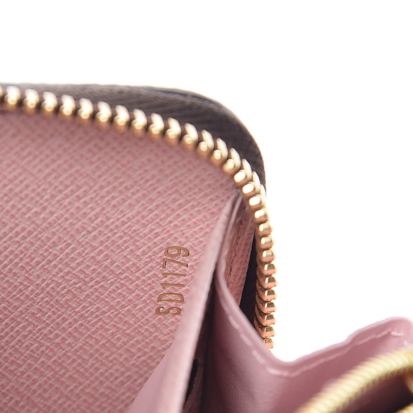 Damier Ebene Zippy Wallet Rose Ballerine