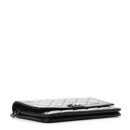 Chanel Lambskin Quilted Boy Wallet On Chain WOC Black 4 of 11