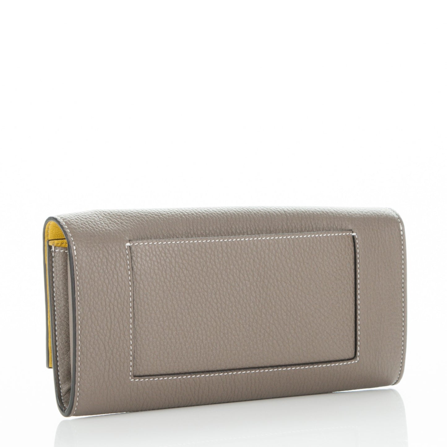 Drummed Calfskin Large Multifunction Flap Wallet Souris