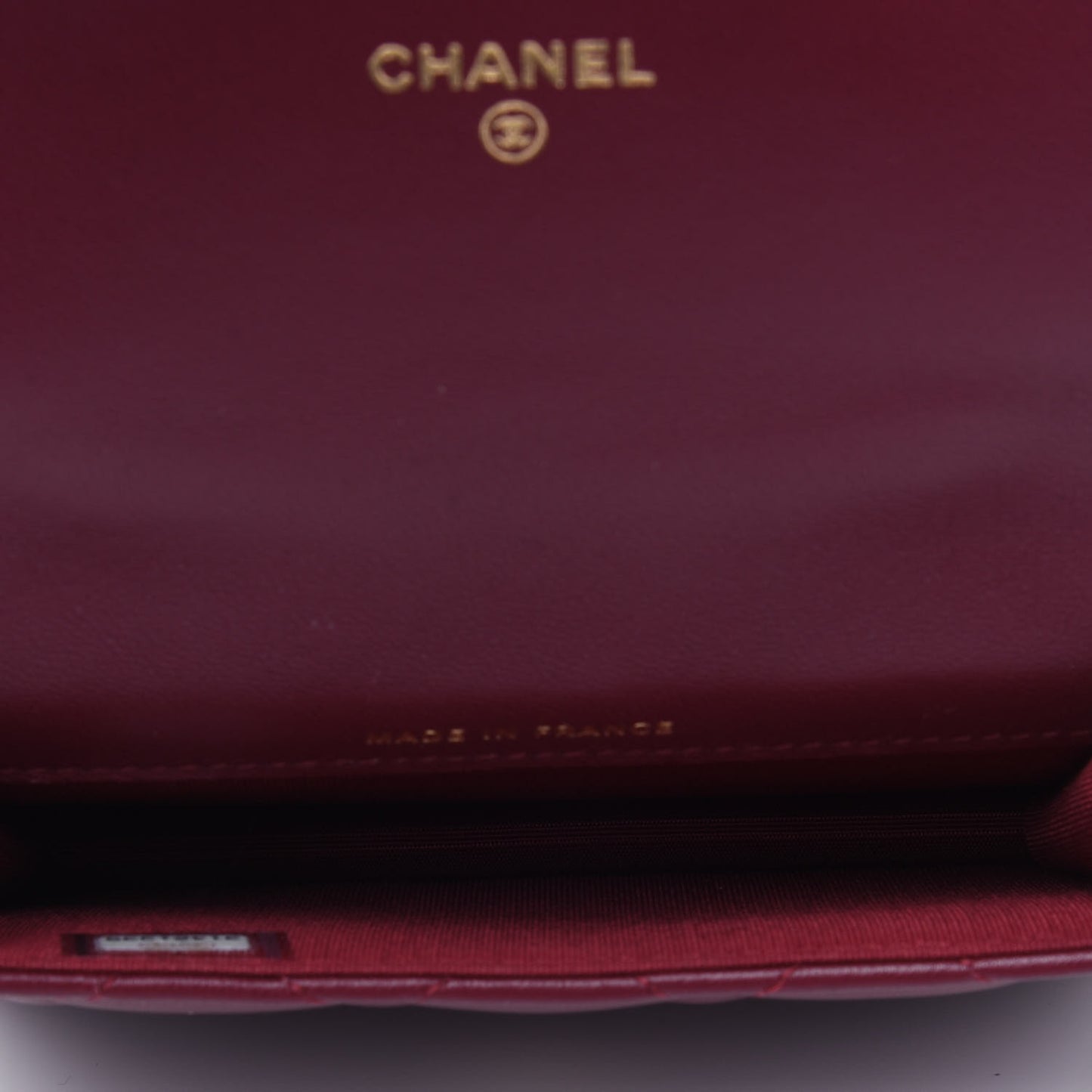 Lambskin Quilted Top Handle Flap Coin Purse With Chain Burgundy