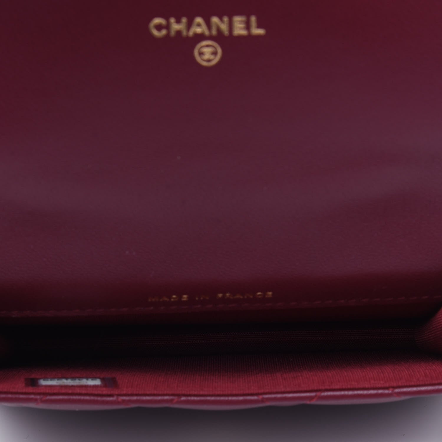 Chanel Lambskin Quilted Top Handle Flap Coin Purse With Chain Burgundy 4 of 4