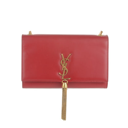 Saint Laurent Smooth Calfskin Medium Classic Monogram Kate Tassel Satchel Red 1 of 8