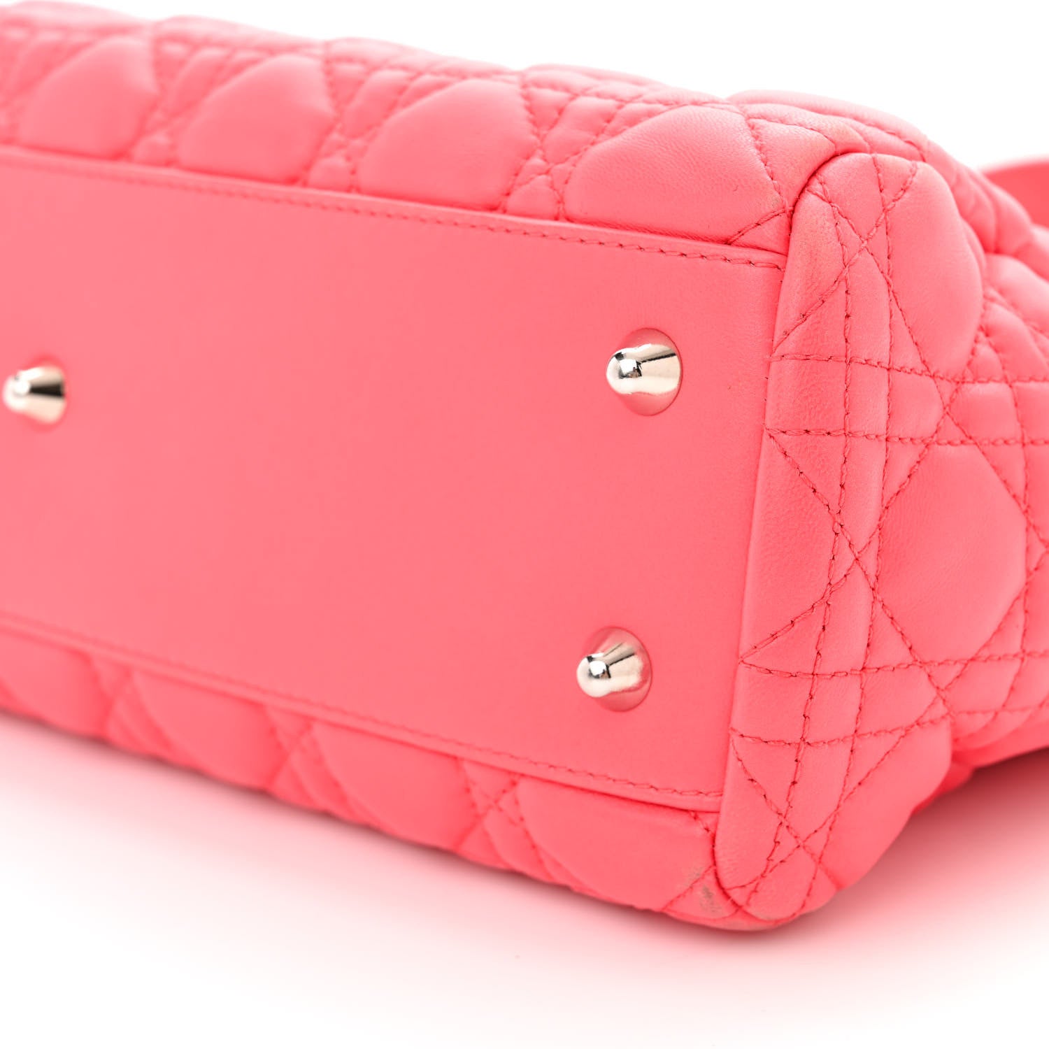 Christian Dior Lambskin Cannage Small Dior Soft Shopping Tote Pink 9 of 12