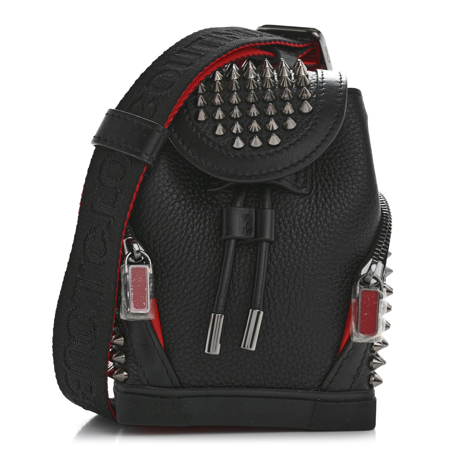 Christian Louboutin Calfskin Spiked Mini Explorafunk Keyring Bag Black 1 of 11