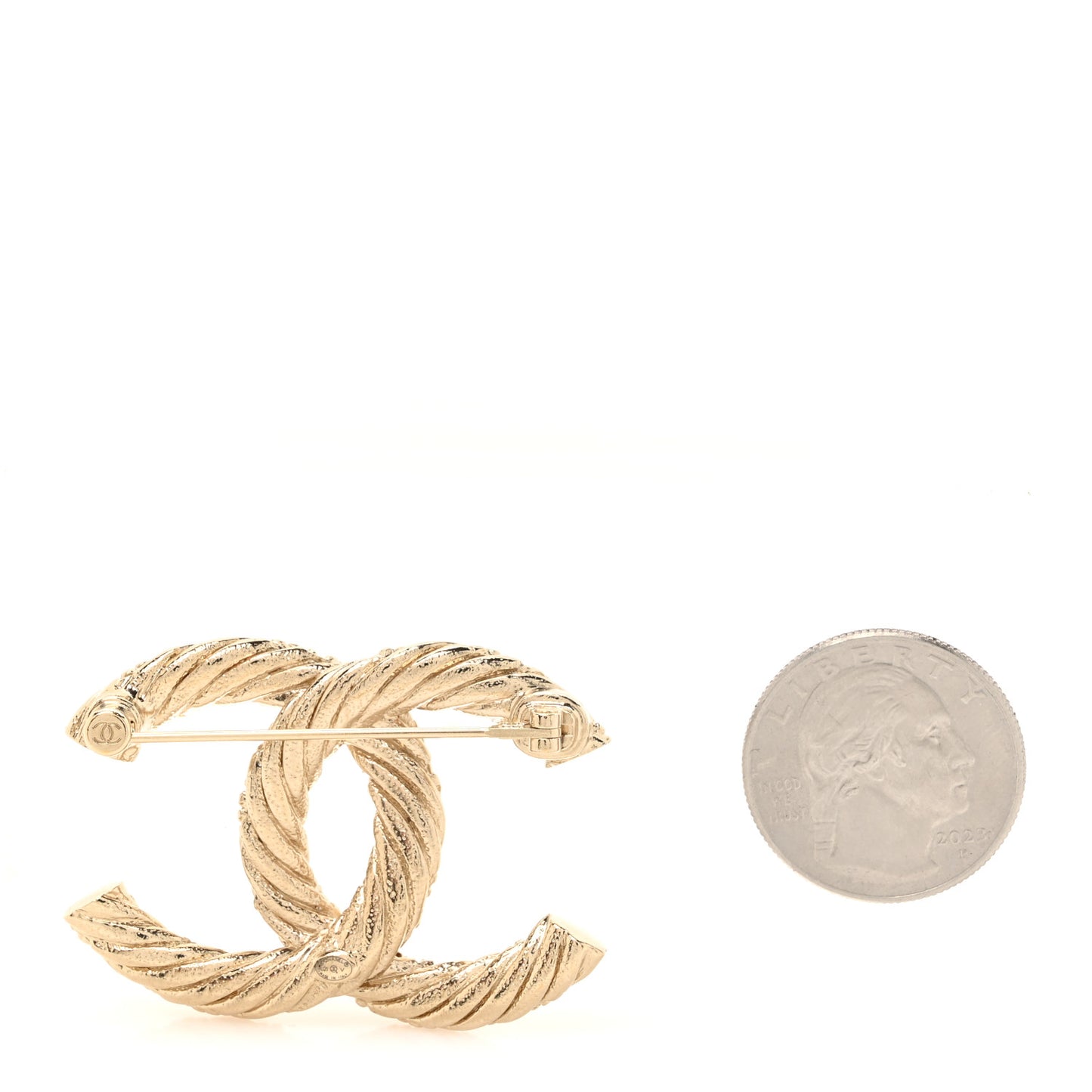 Twisted CC Brooch Light Gold