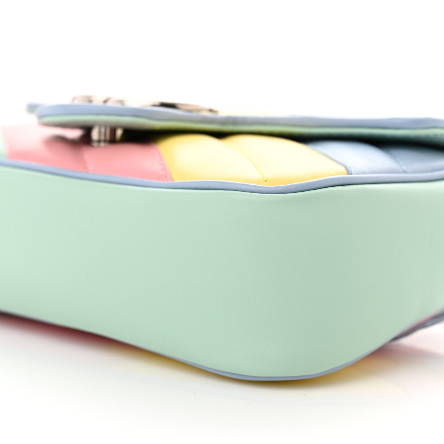 Calfskin Matelasse Diagonal Super Mini GG Marmont Shoulder Bag Multicolor Pastel