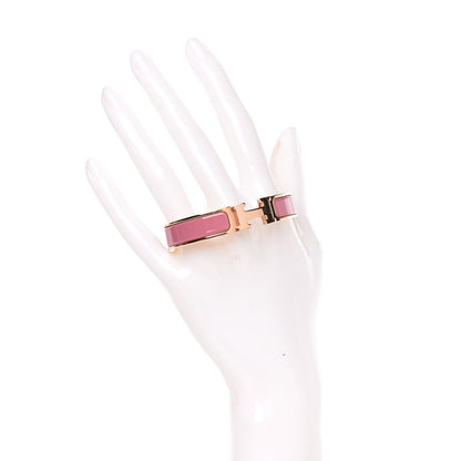 Hermes Enamel Narrow Clic Clac H Bracelet PM Rose Velours 2 of 6