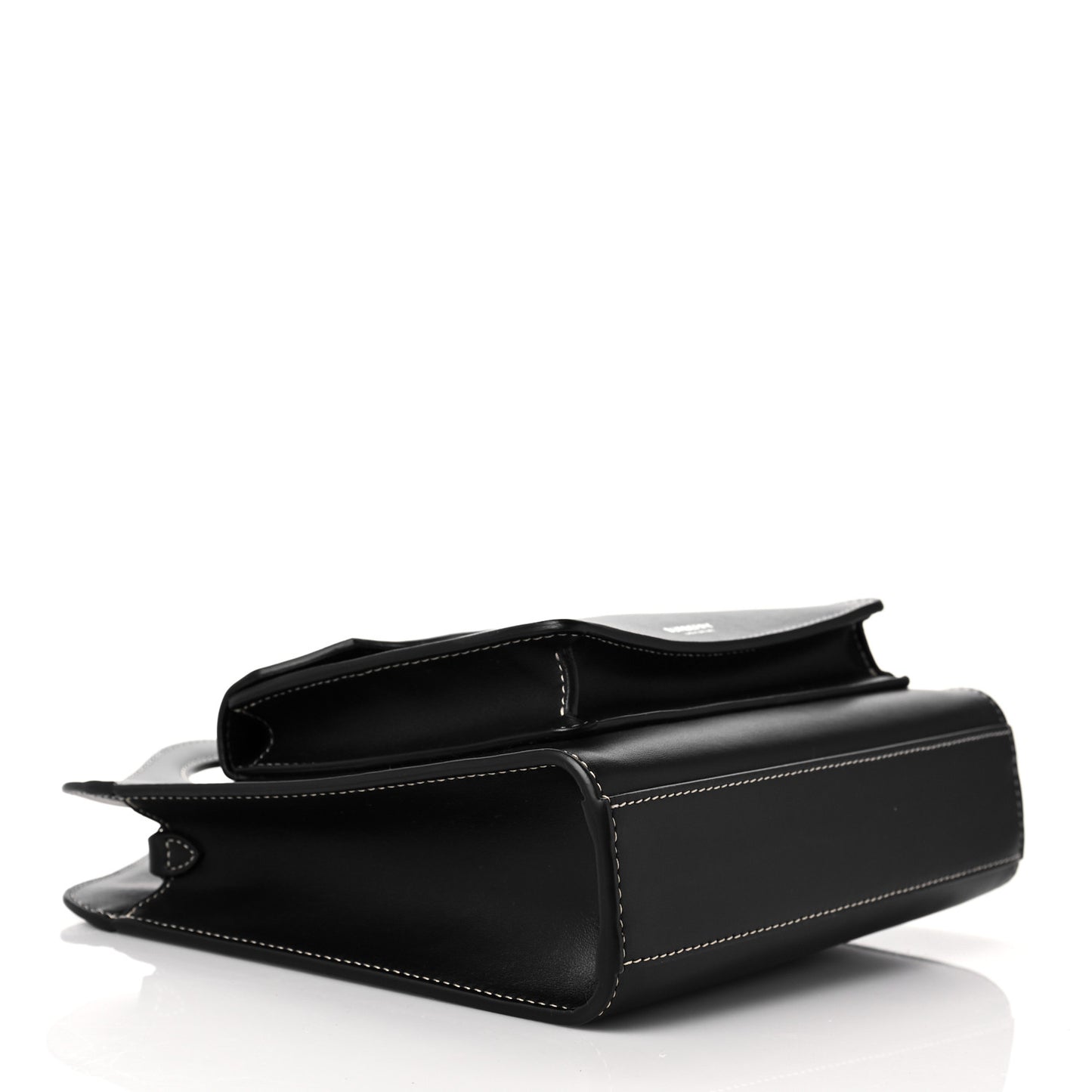 Smooth Calfskin Topstitched Mini Pocket Bag Black