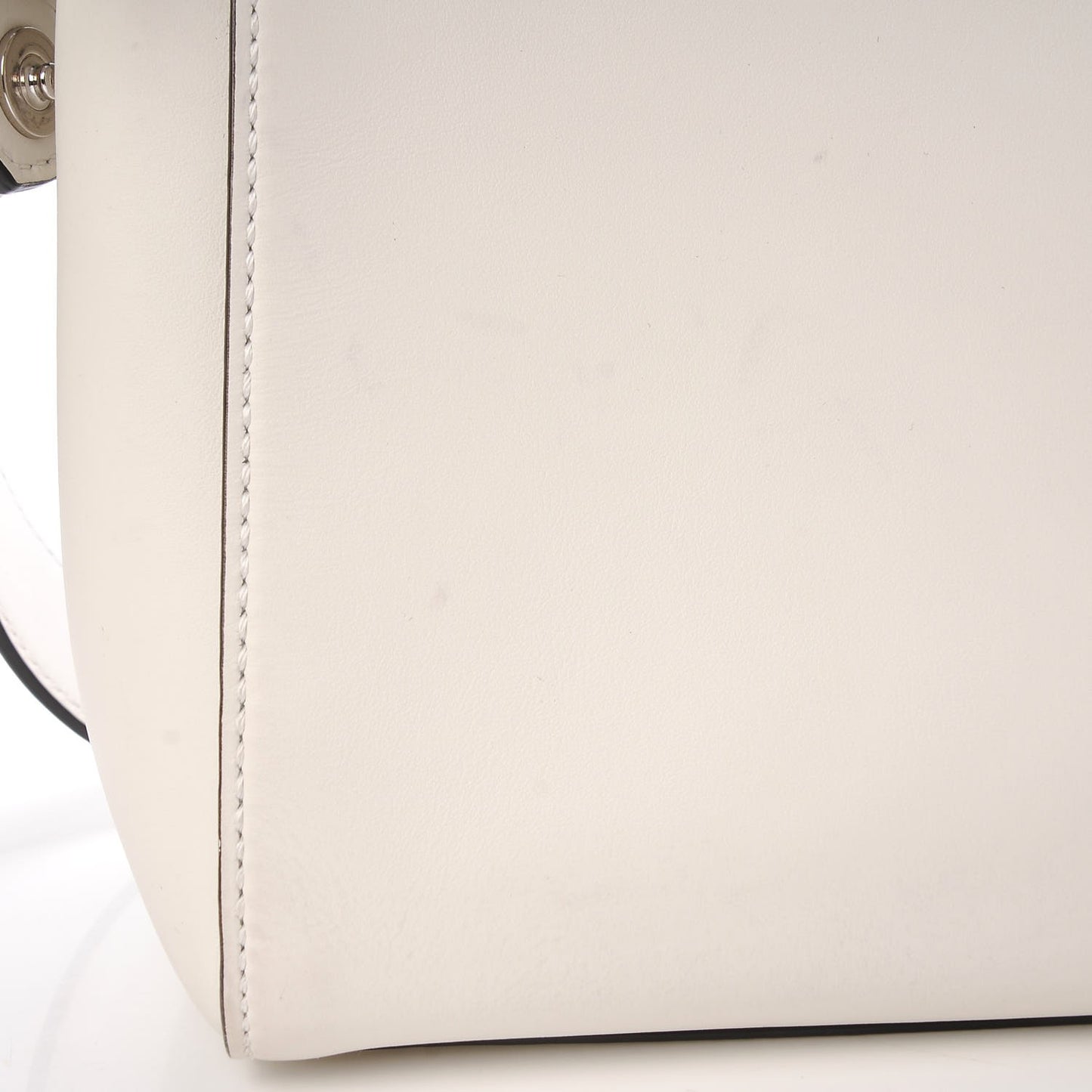 Vitello Baltico Dolce Shiny Nappa Lace Up DotCom Satchel White Parrot