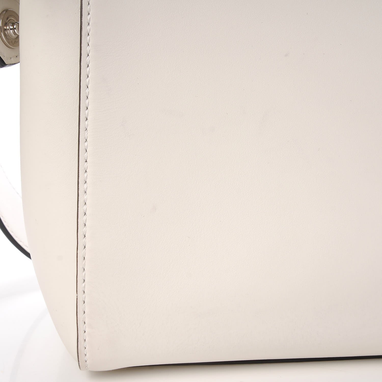 Fendi Vitello Baltico Dolce Shiny Nappa Lace Up DotCom Satchel White Parrot 13 of 20