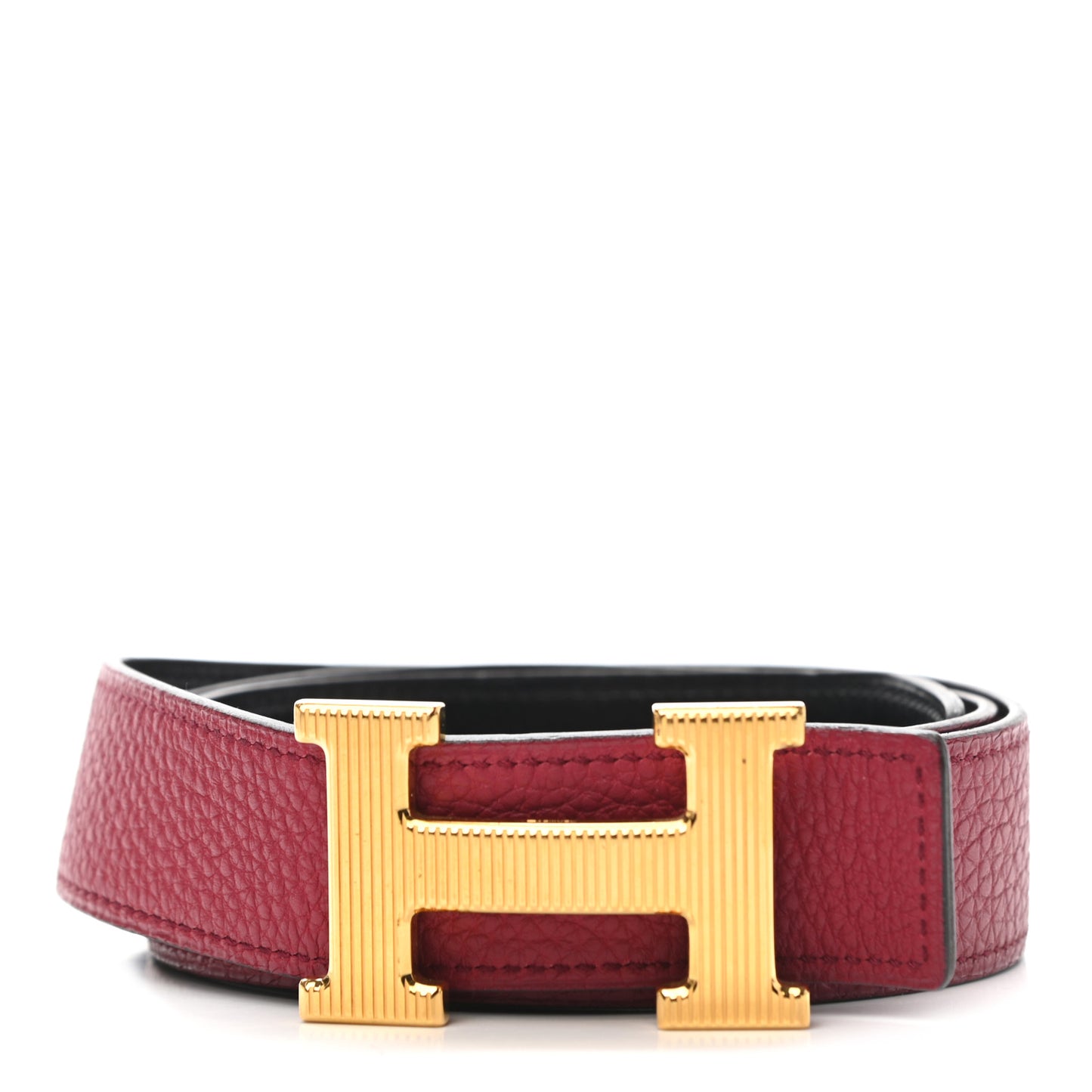 Togo Box 32mm Strie H Belt 85 Rubis Black