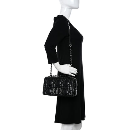 Christian Dior Calfskin Macrocannage Medium Caro Bag Black 2 of 9