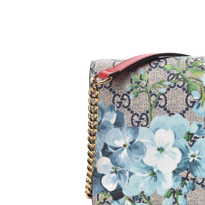 Gucci GG Supreme Monogram Blooms Chain Wallet Blue 9 of 10