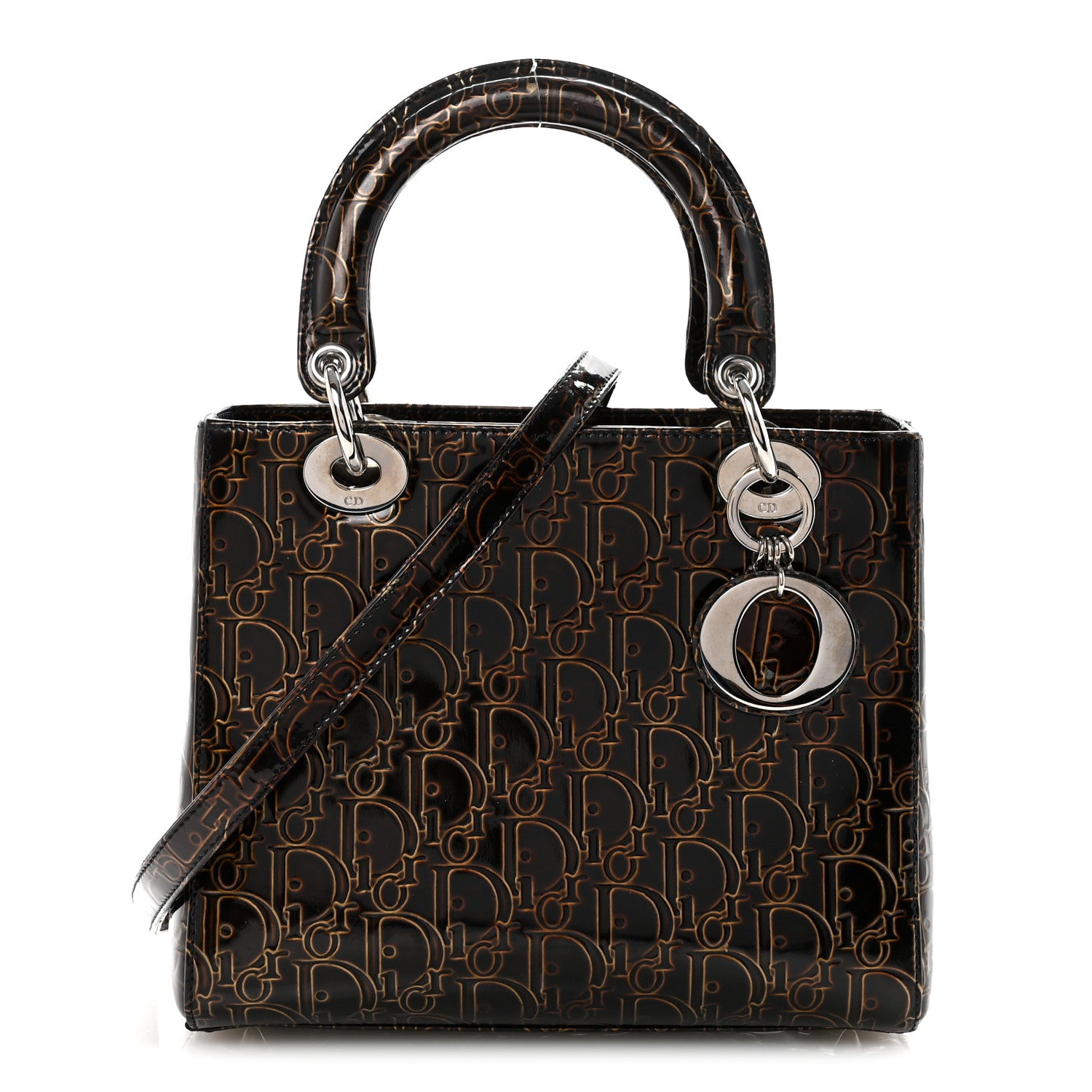 Christian Dior Patent Ultimate Medium Lady Dior Brown 1 of 9