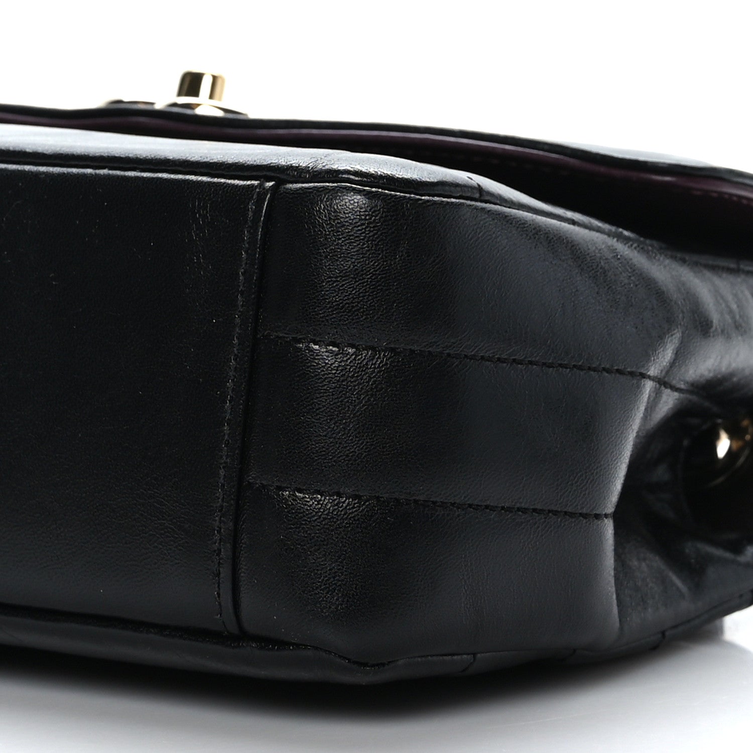 Chanel Shiny Lambskin Quilted Small Chevron Miroir Black 8 of 9